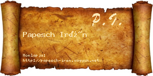 Papesch Irén névjegykártya